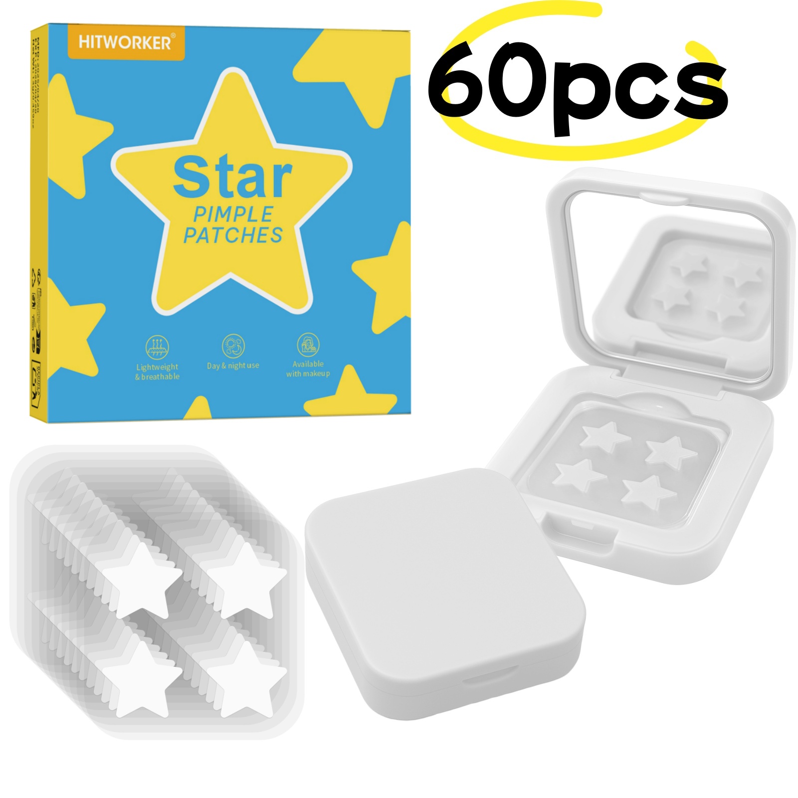 Face Oil - 60PCS Star Shape Pimple Patches for