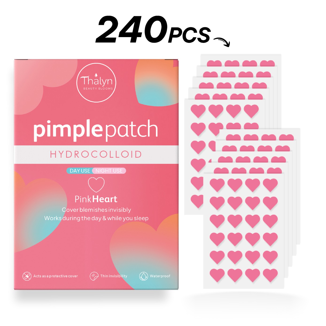 240PCS Pink Heart Pimple Patch - Skincare China recension och pris