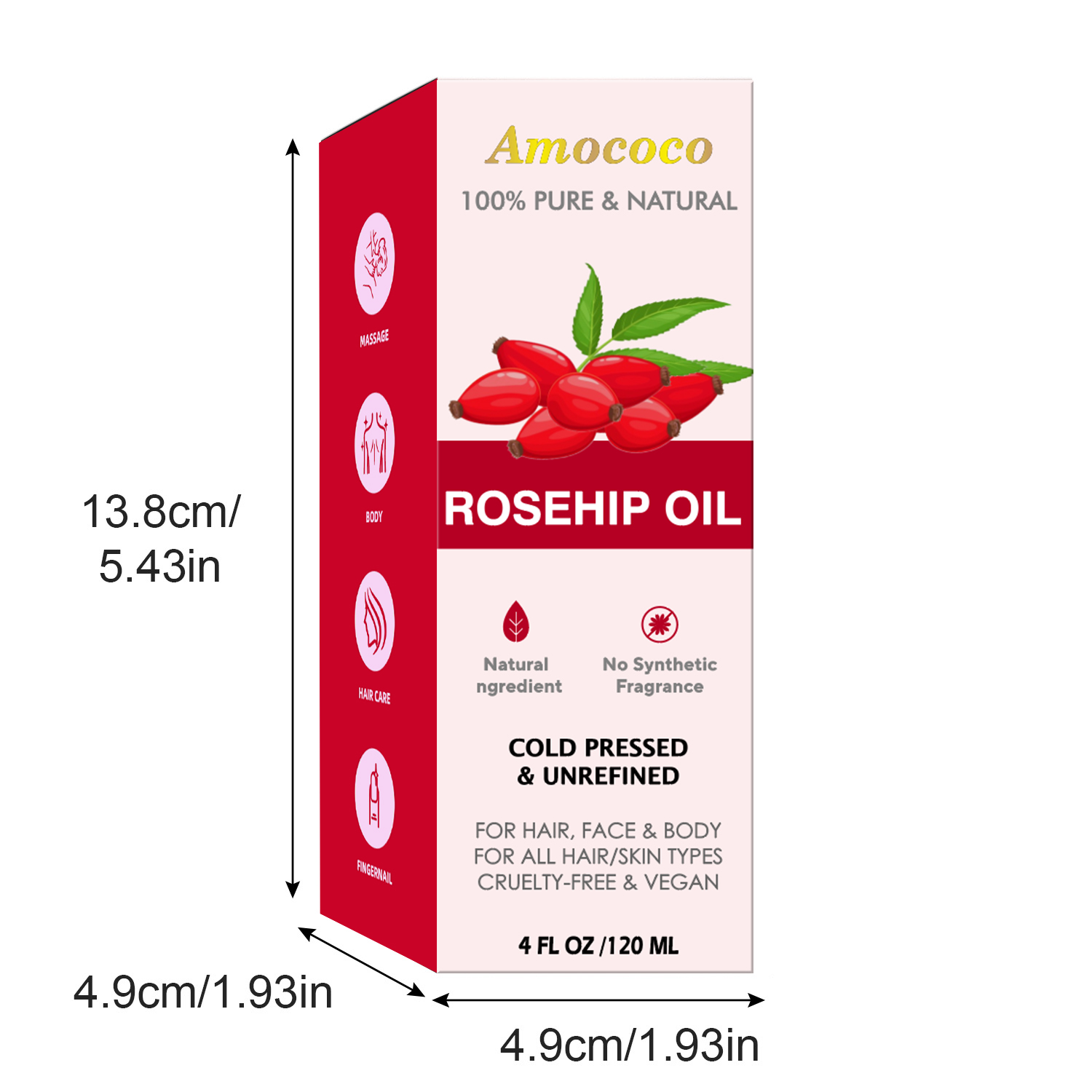 Amococo 2pcs Jojoba Oil and Ro - Face Oil Rosehip recension och pris